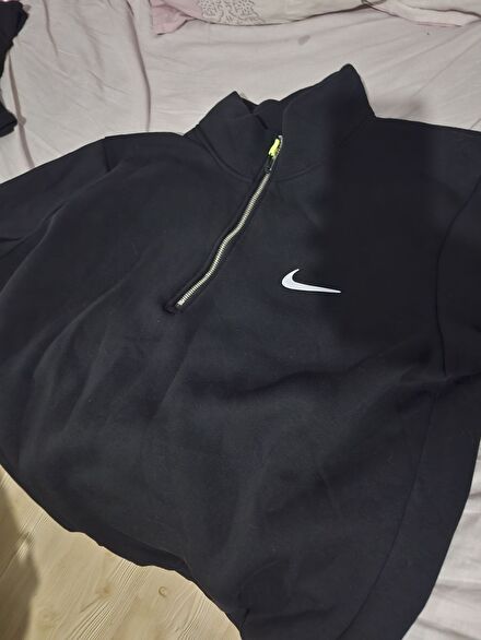 Nike Siyah Fermuarlı Sweatshirt