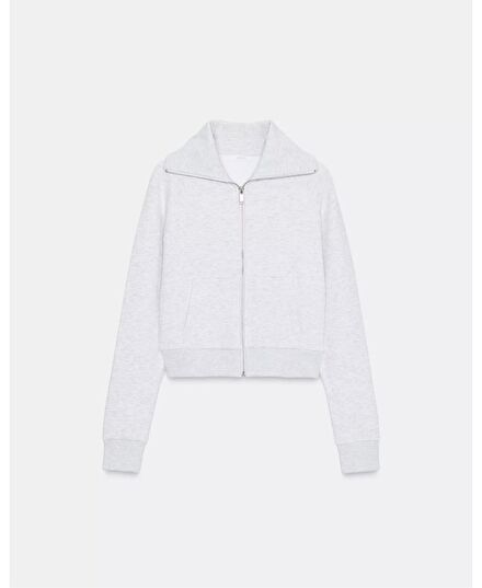 Zara Gri Fermuarlı penye ceket
