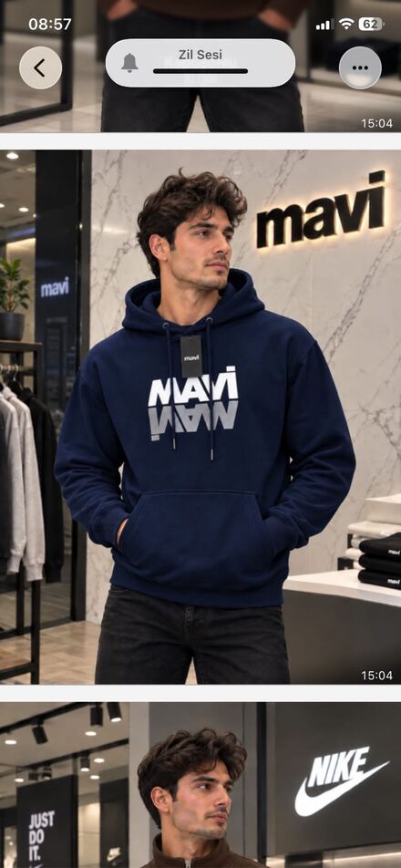 Mavi Kapüşonlu Sweatshirt Lacivert