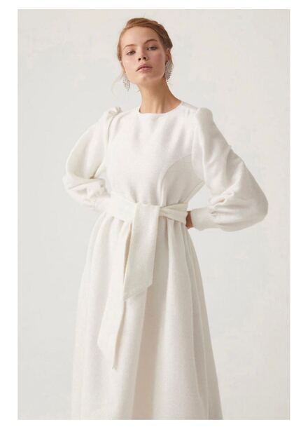 Suud collection ışıltılı Beyaz Elbise