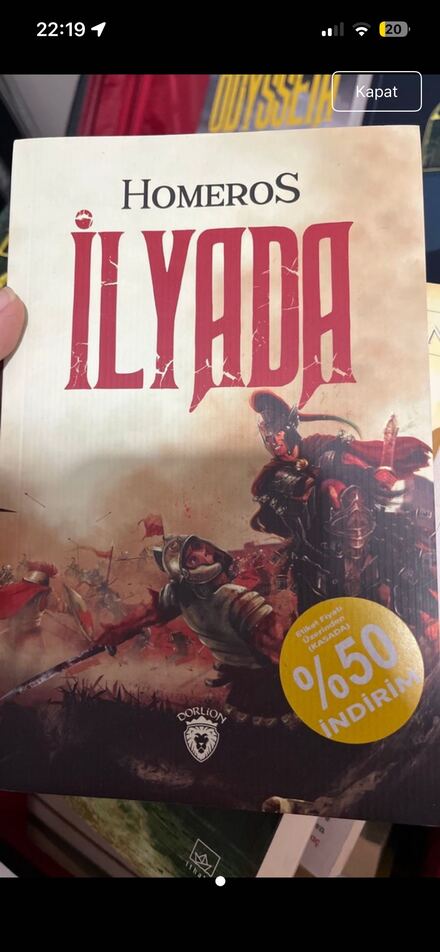 İlyada Destanı Kitabı
