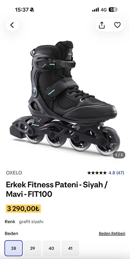 Oxelo Erkek Fitness Pateni