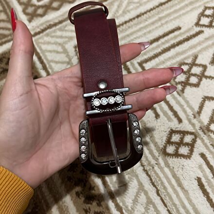 Bordo Taşlı Kemer