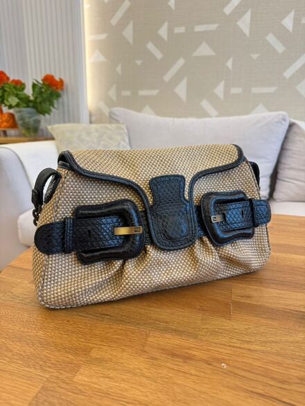 Fendi B Bag Deri- Hasır Çanta