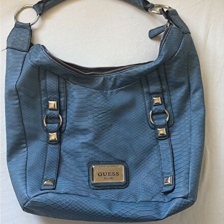 vintage mavi guess çanta