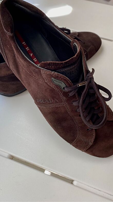 Prada Kahverengi Süet Erkek Sneaker