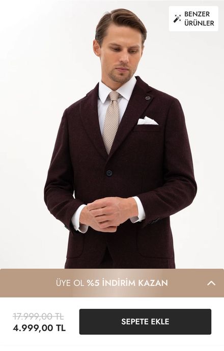 Pierre Cardin Bordo Yün Blazer Ceket