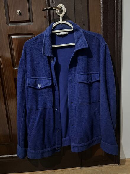 Zara Mavi Cep Detaylı Ceket
