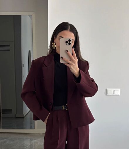 Bordo Blazer Etiketli