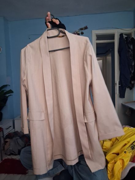 Krem Blazer Ceket