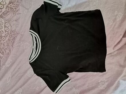 Siyah Ribana Crop Tişört