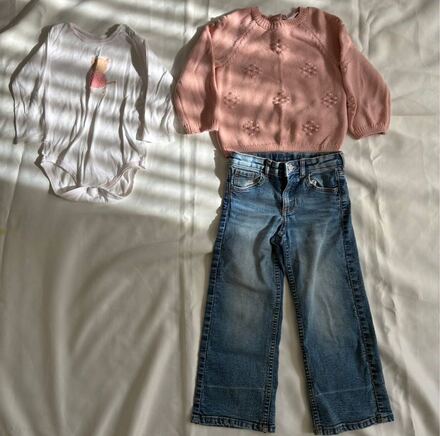 H&M Kot Pantolon- Pembe Kazak- Zıbın
