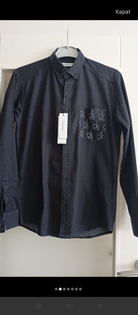 Calvin Klein denim antrasit Gömlek