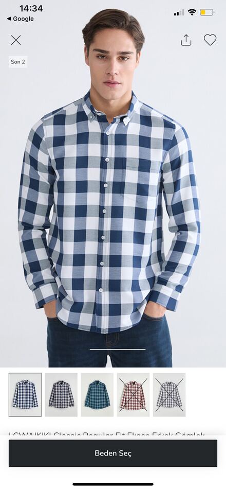 Ekose Slim Fit Gömlek