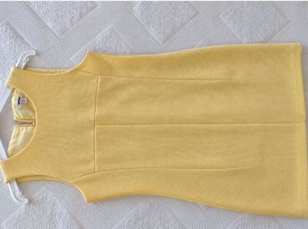 Koton 42 Beden Sarı Dokulu Şık Elbise