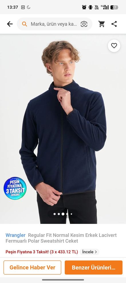 Wrangler Fermuarlı Polar Sweatshirt