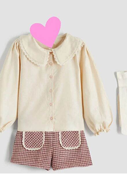🎀Gömlek, Şort ve Çorap Kız Bebek Takımı