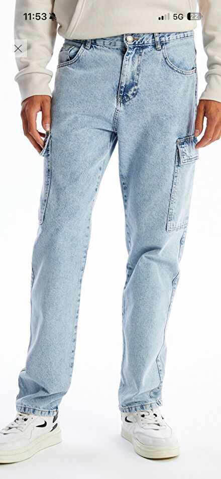 LCW Açık Mavi Kargo Cep Jean Pantolon