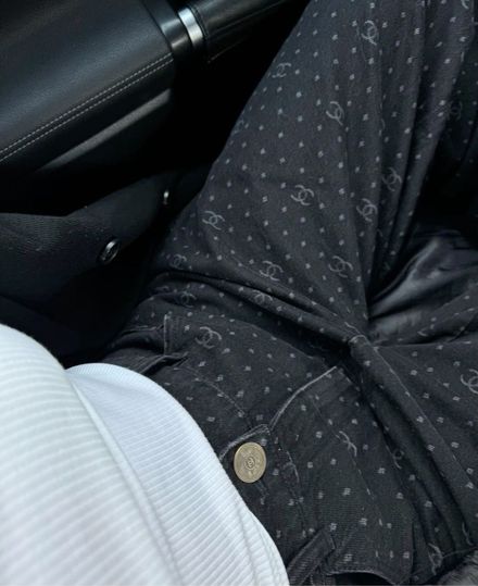 Chanel Siyah Desenli Jean Pantolon