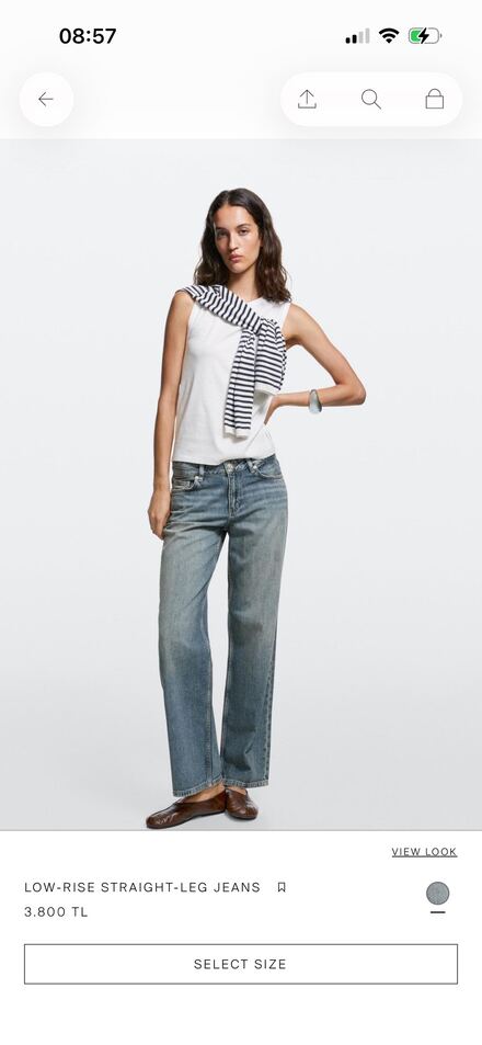 Massimo dutti Düşük Bel Düz jean
