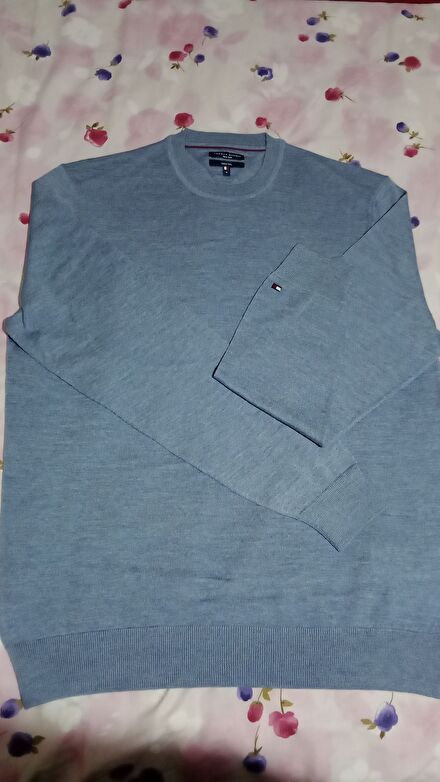 Tommy Hilfiger Mavi Erkek yün Kazak(M)