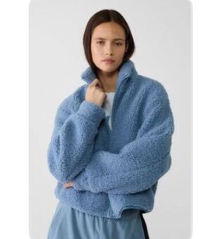 Stradivarius mavi peluş mont