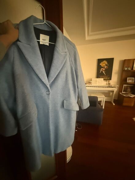 M beden oversize bebek mavisi mangoPalto