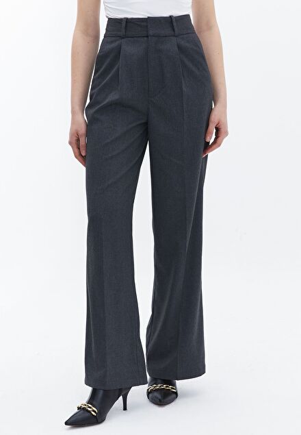 Oxxo Gri Wide Leg Kumaş Pantolon