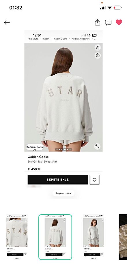 Golden Goose Taşlı Sweatshirt