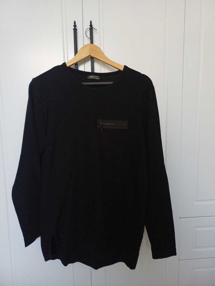 Siyah Fermuarlı Sweatshirt