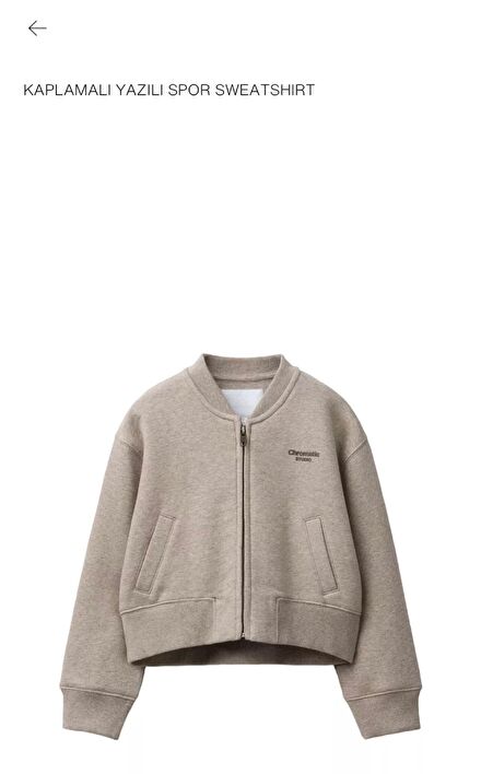 Zara Fermuarlı Bej Sweatshirt
