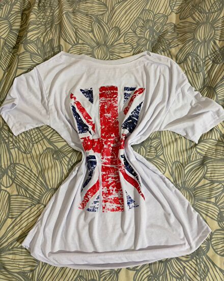 İngiltere Bayraklı Kayık Yaka Tshirt