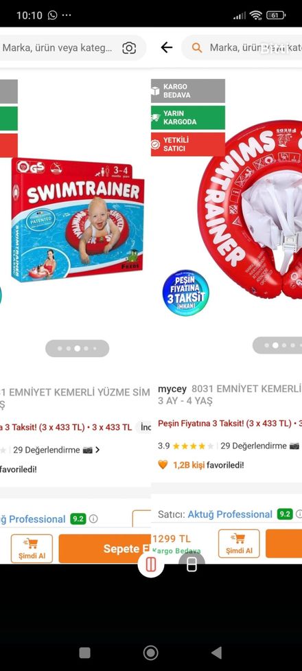 Swimtrainer Yüzme Simidi