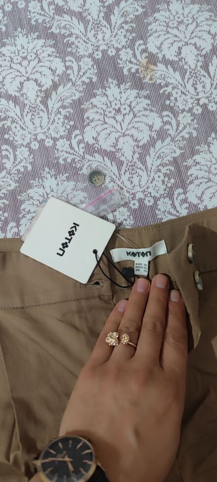 Koton Bej Keten Pantolon