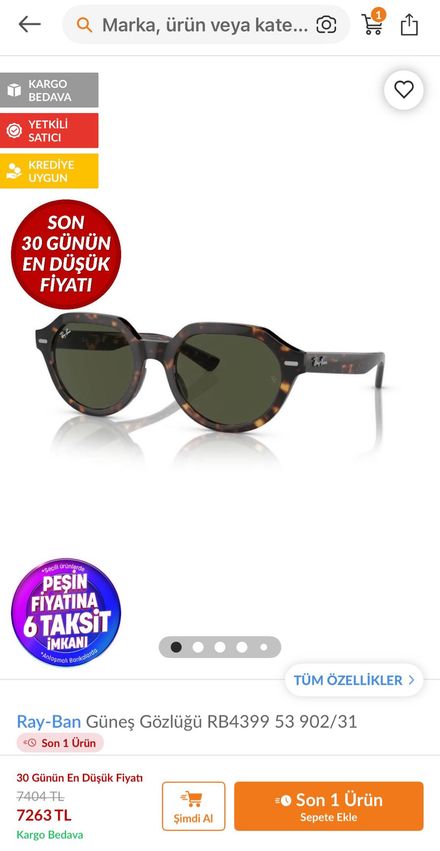 ORİJİNAL Ray-Ban Güneş Gözlüğü