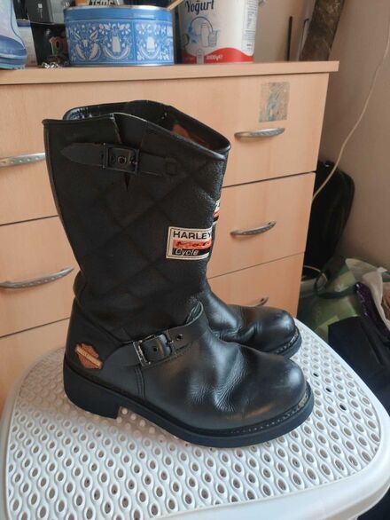 Harley Davidson Siyah Deri Bot