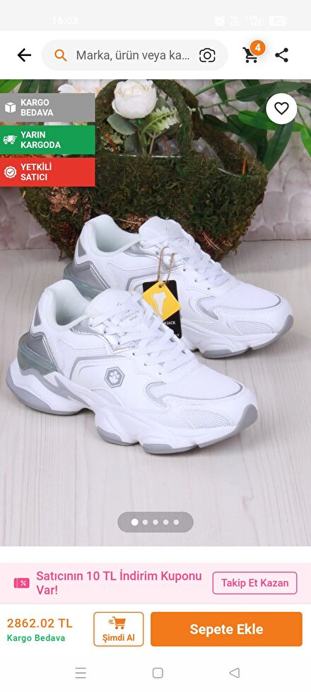 Beyaz Sneaker Ayakkabı