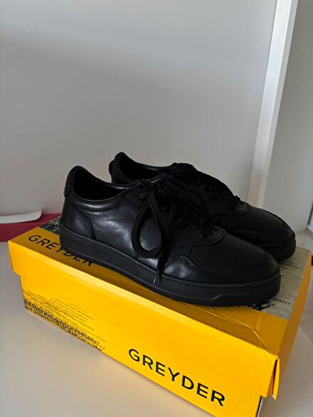 Greyder Siyah Deri Sneaker