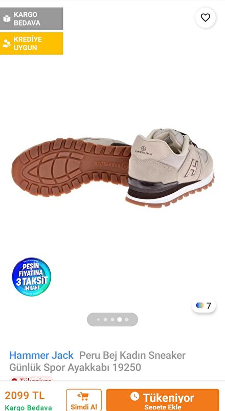Hammer Jack Bej Kadın Sneaker