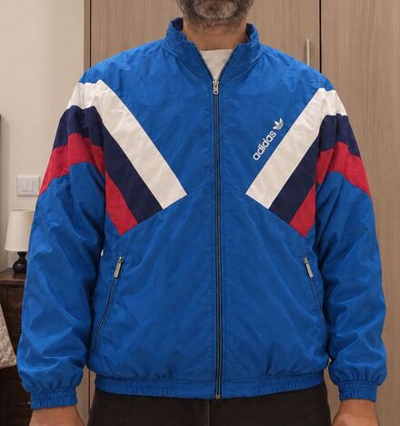 Adidas Mavi Renk Bloklu Spor Ceket
