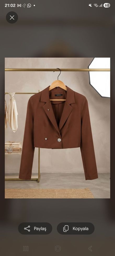 Kısa Kahve Blazer Ceket