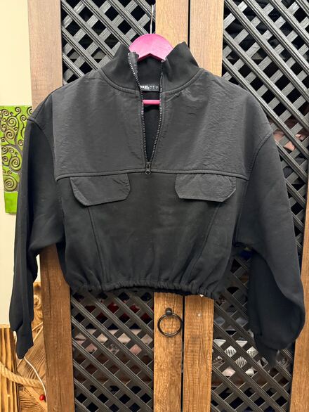 Defacto Siyah Fermuarlı Sweatshirt S
