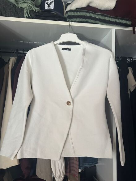 Zara model Beyaz Blazer Ceket vs hırka