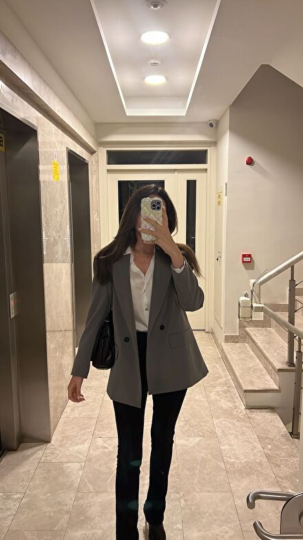 Zara Gri Blazer Ceket