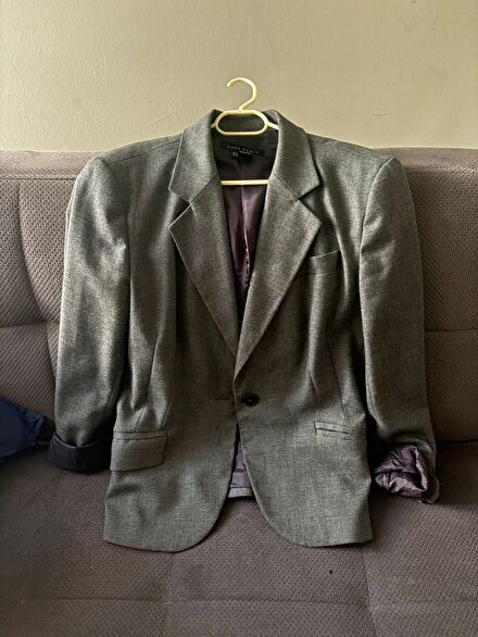 Zara Basic Gri Blazer Ceket