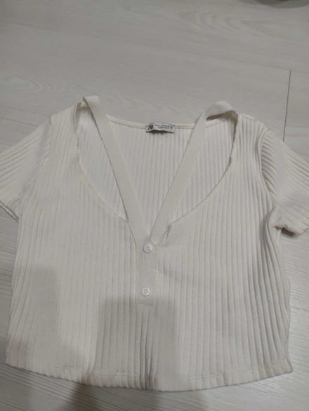 Zara Beyaz Crop Üst
