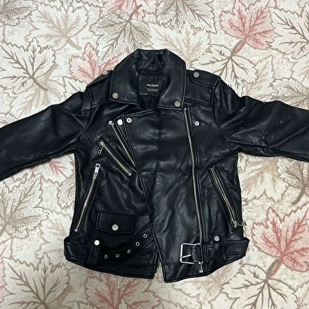 Pull & Bear Siyah Deri Ceket