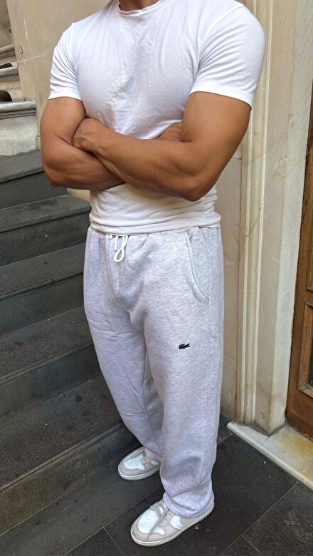 Oversize 3 iplik Gri Eşofman Altı