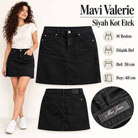 🖤 Mavi Valerie Siyah Kot Etek