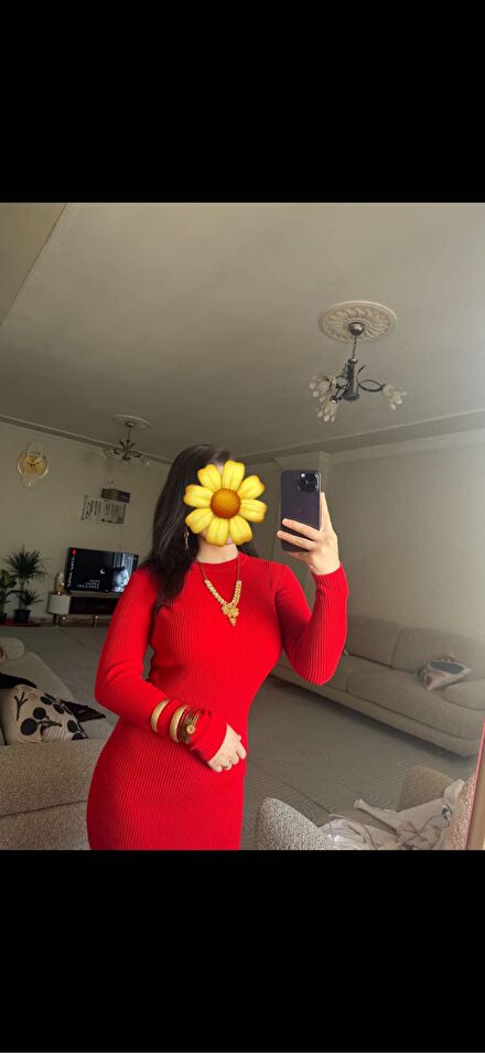Kırmızı Triko Elbise